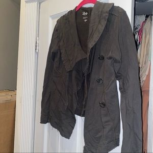 Lucky Brand Gray Button Up Jacket Cardigan